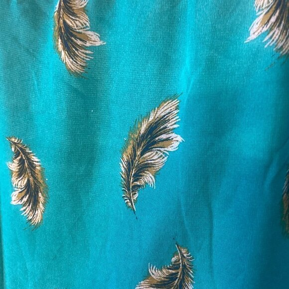 Xhilaration SZL Teal camisole top Feather Fairy Boho 80's Feminine Sheer Vintage - Picture 8 of 8